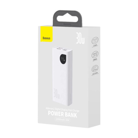 Повербанк Baseus Adaman Display 30W 20000mAh White
