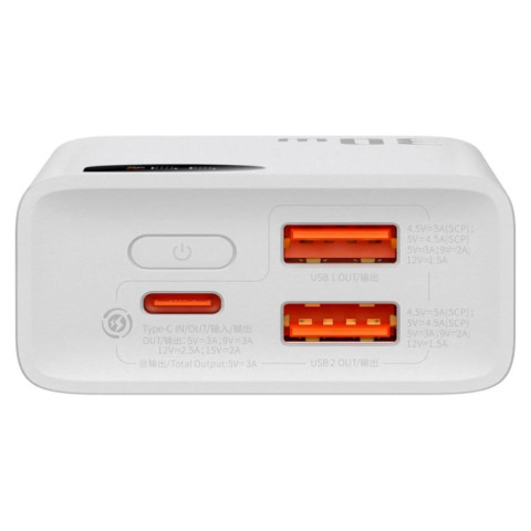 Повербанк Baseus Adaman Display 30W 20000mAh White