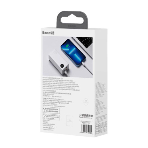 Повербанк Baseus Adaman Display 30W 20000mAh White