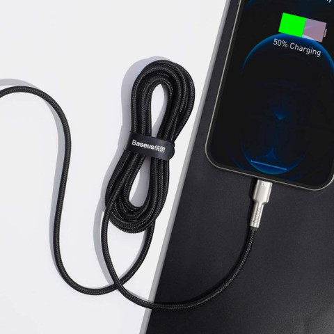 Кабель USB to Lightning Baseus Cafule Special Edition 2.4 A 1 m (black)