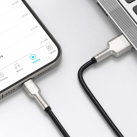 Кабель USB to Lightning Baseus Cafule Special Edition 2.4 A 1 m (black)