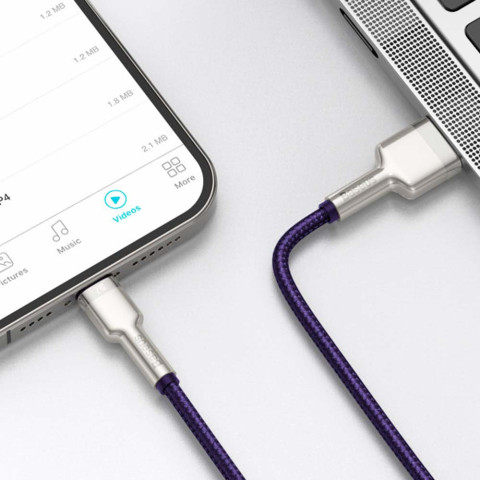 Кабель Baseus Cafule Metal Cable USB to Lightning 2.4A 1 m (purple)