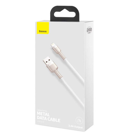 Кабель Baseus Cafule Metal Cable USB to Lightning 2.4A 1 m (white)