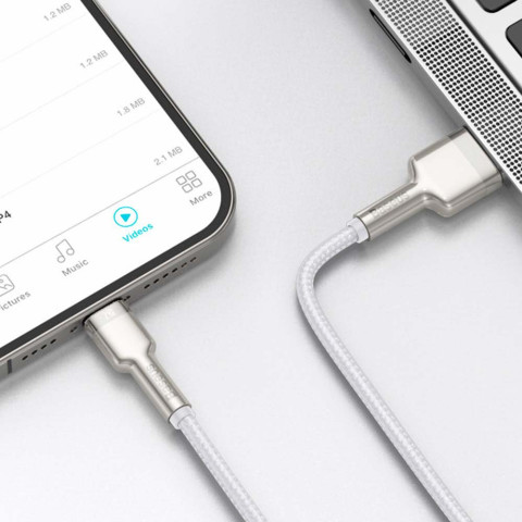 Кабель Baseus Cafule Metal Cable USB to Lightning 2.4A 1 m (white)