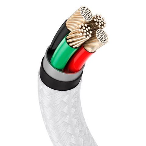 Кабель Baseus Cafule Metal Cable USB to Lightning 2.4A 1 m (white)