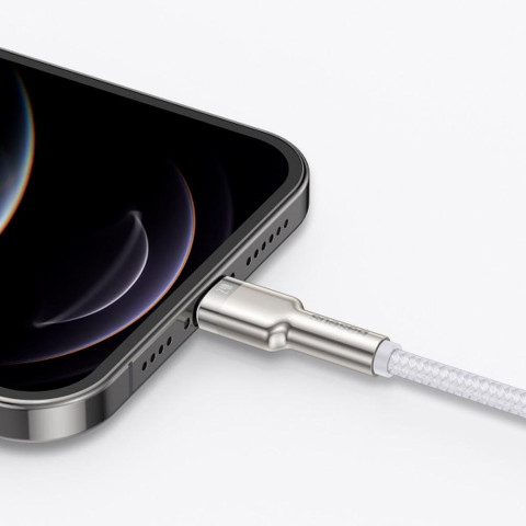 Кабель Baseus Cafule Metal Cable USB to Lightning 2.4A 1 m (white)