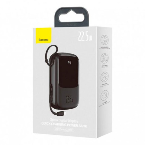 Повербанк Baseus Qpow Digital Display 20000 mAh 22.5W Black