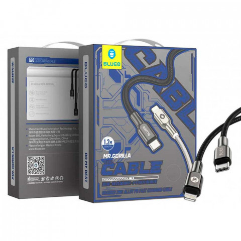 Кабель Blueo Type-C to lightning braided (1.2 m) White