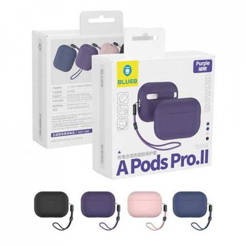 Чохол на AirPods Pro 2 Blueo with strap Elderberry Чохол на AirPods Pro 2 Blueo with strap Elderberry