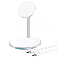 Беспроводная зарядка Choetech MagLeap Duo 2 in 1 15W (white)